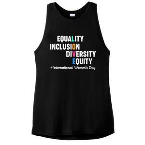 Equality Inclusion Diversity Equity International Women Day Ladies PosiCharge Tri-Blend Wicking Tank