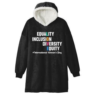 Equality Inclusion Diversity Equity International Women Day Hooded Wearable Blanket