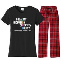 Equality Inclusion Diversity Equity International Women Day Women's Flannel Pajama Set