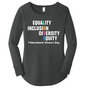 Equality Inclusion Diversity Equity International Women Day Women's Perfect Tri Tunic Long Sleeve Shirt