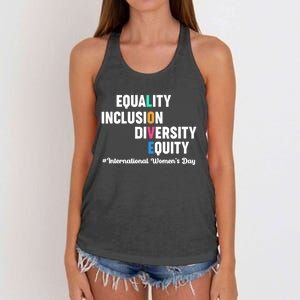 Equality Inclusion Diversity Equity International Women Day Women's Knotted Racerback Tank