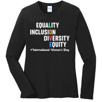 Equality Inclusion Diversity Equity International Women Day Ladies Long Sleeve Shirt