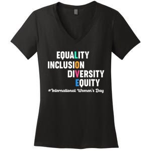 Equality Inclusion Diversity Equity International Women Day Women's V-Neck T-Shirt