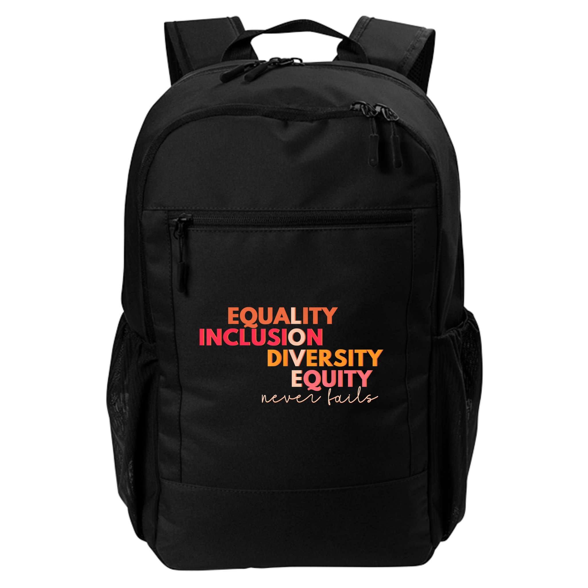 Equality Inclusion Diversity Equity Love Never Fails Teacher TShirt Backpack