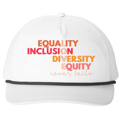 Equality Inclusion Diversity Equity Love Never Fails Teacher TShirt Snapback Five-Panel Rope Hat