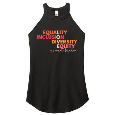 Equality Inclusion Diversity Equity Love Never Fails Teacher TShirt Women's Perfect Tri Rocker Tank