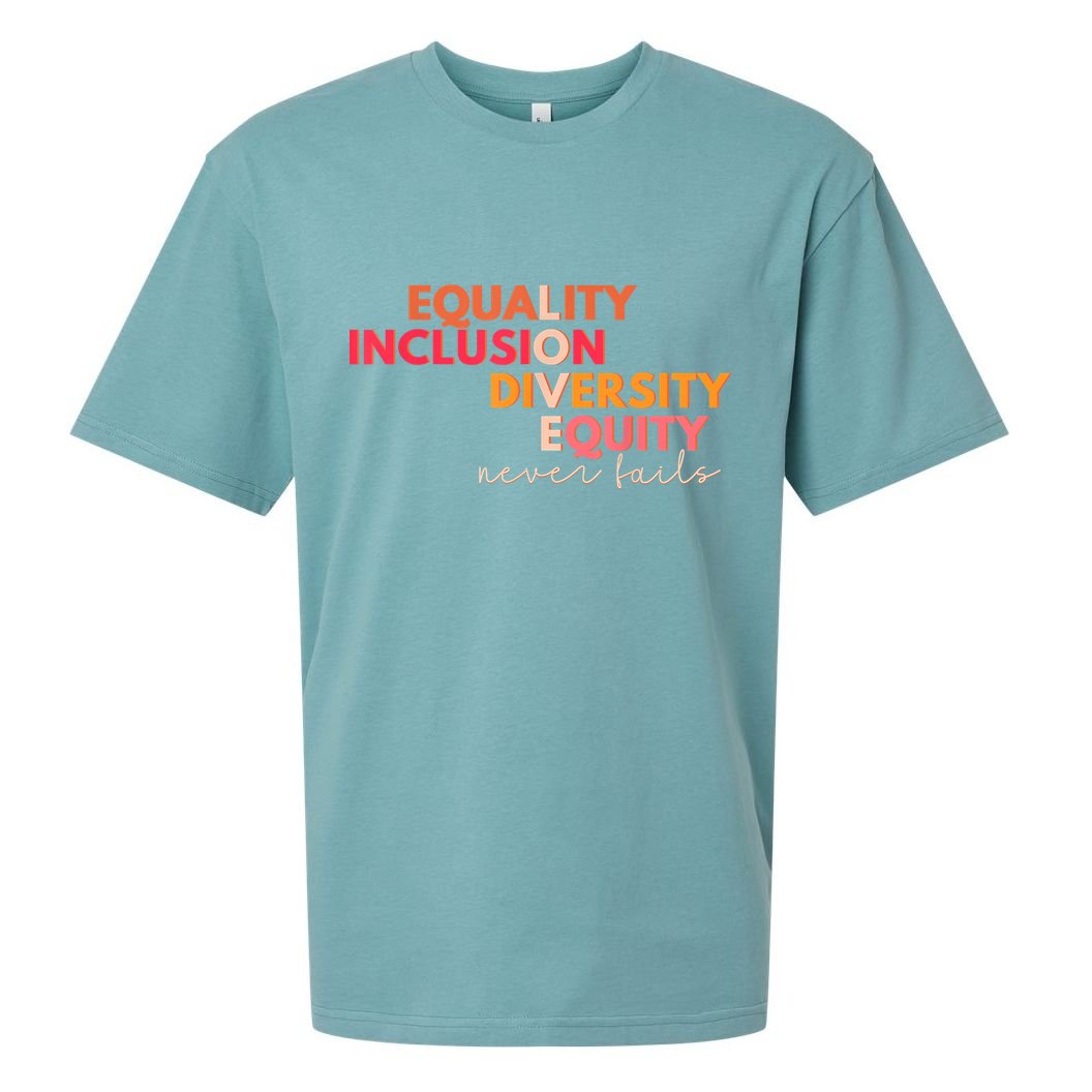 Equality Inclusion Diversity Equity Love Never Fails Teacher TShirt Sueded Cloud Jersey T-Shirt