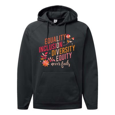 Equality Inclusion Diversity Equity Love Never Fails Teacher Performance Fleece Hoodie