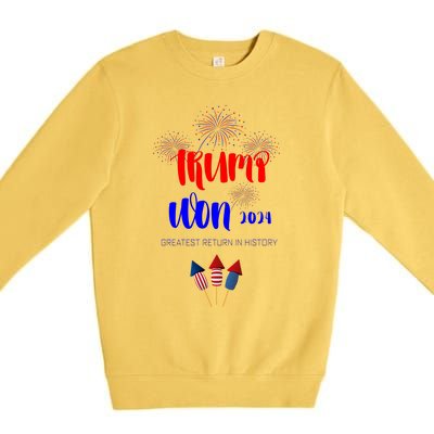 Election Inauguration Donald Trump Won 2024 Premium Crewneck Sweatshirt