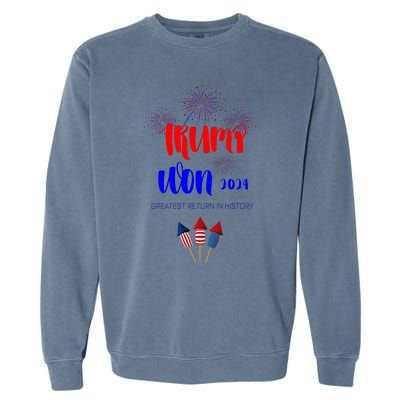 Election Inauguration Donald Trump Won 2024 Garment-Dyed Sweatshirt