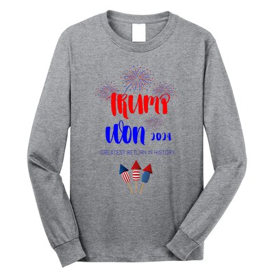 Election Inauguration Donald Trump Won 2024 Long Sleeve Shirt