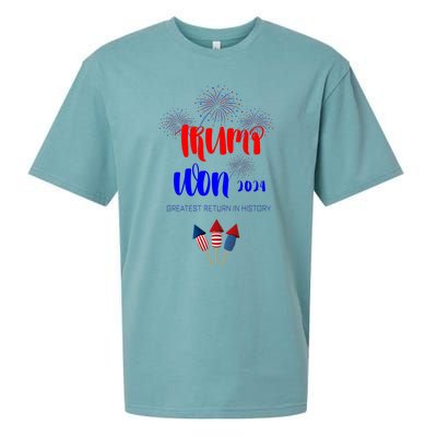 Election Inauguration Donald Trump Won 2024 Sueded Cloud Jersey T-Shirt