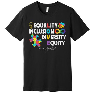 Equality Inclusion Diversity Equity Love Autism Awareness Premium T-Shirt