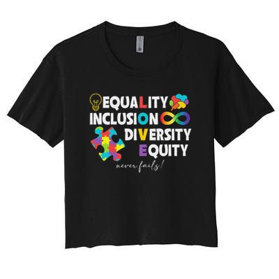 Equality Inclusion Diversity Equity Love Autism Awareness Crop Top