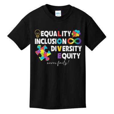 Equality Inclusion Diversity Equity Love Autism Awareness Kids T-Shirt