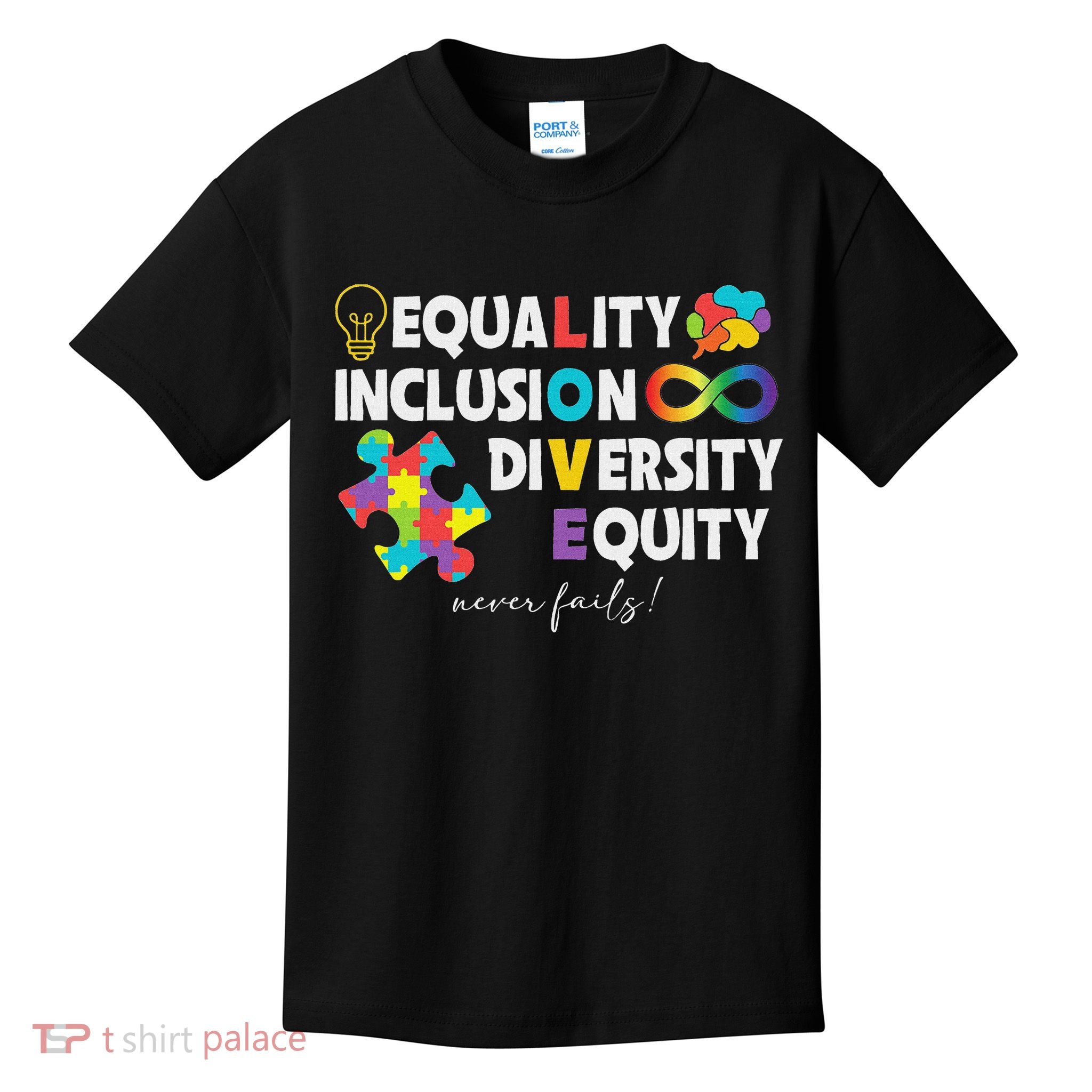 Equality Inclusion Diversity Equity Love Autism Awareness Kids T-Shirt