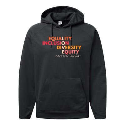 Equality Inclusion Diversity Equity Love Never Fails Teacher Performance Fleece Hoodie