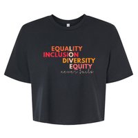 Equality Inclusion Diversity Equity Love Never Fails Teacher Bella+Canvas Jersey Crop Tee