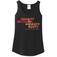 Equality Inclusion Diversity Equity Love Never Fails Teacher Ladies Essential Tank