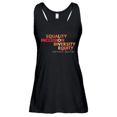 Equality Inclusion Diversity Equity Love Never Fails Teacher Ladies Essential Flowy Tank