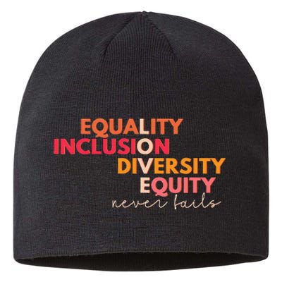 Equality Inclusion Diversity Equity Love Never Fails Teacher Sustainable Beanie