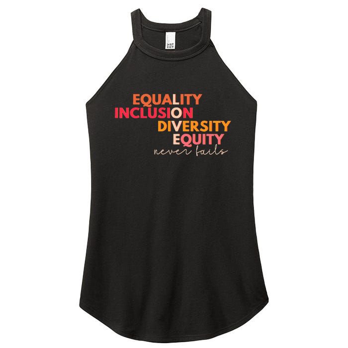 Equality Inclusion Diversity Equity Love Never Fails Teacher Women's Perfect Tri Rocker Tank