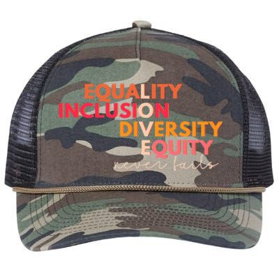 Equality Inclusion Diversity Equity Love Never Fails Teacher Retro Rope Trucker Hat Cap