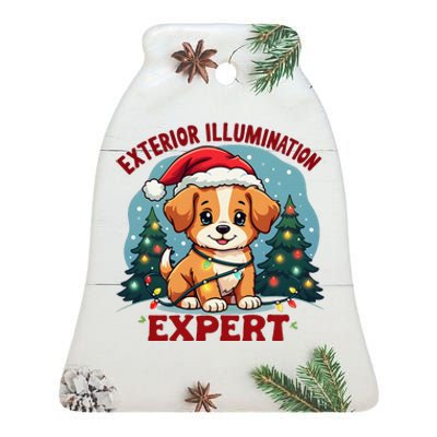 Exterior Illumination Expert Christmas Lights Kawaii Puppies Ceramic Bell Ornament