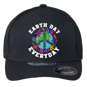 Everyday Is Earth Day Flowers Earth Peace Sign Earth Day Gift Flexfit Unipanel Trucker Cap