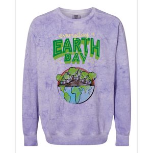 Everyday Is Earth Day Save The Earth Gift Colorblast Crewneck Sweatshirt