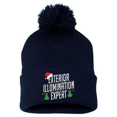 Exterior Illumination Expert Christmas Light Decorator Pom Pom 12in Knit Beanie