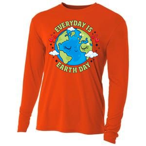 Everyday Is Earth Day Celebrate Earth Day Environtal Cool Gift Cooling Performance Long Sleeve Crew