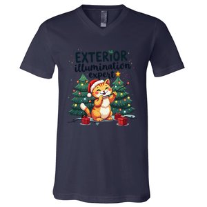 Exterior Illumination Expert Christmas Lights Kawaii Kitties V-Neck T-Shirt