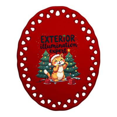 Exterior Illumination Expert Christmas Lights Kawaii Kitties Ceramic Oval Ornament