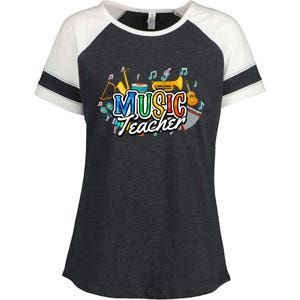 Education Instruts Educator Gift School Music Teacher Gift Enza Ladies Jersey Colorblock Tee