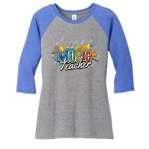 Education Instruts Educator Gift School Music Teacher Gift Women's Tri-Blend 3/4-Sleeve Raglan Shirt