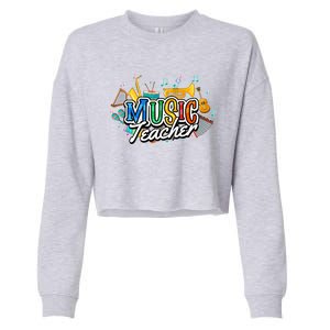 Education Instruts Educator Gift School Music Teacher Gift Cropped Pullover Crew