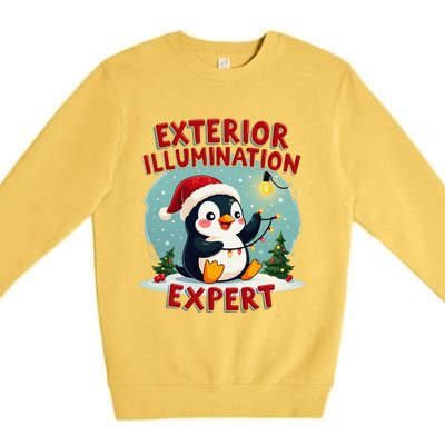 Exterior Illumination Expert Christmas Lights Kawaii Penguin Premium Crewneck Sweatshirt