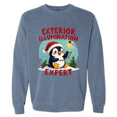 Exterior Illumination Expert Christmas Lights Kawaii Penguin Garment-Dyed Sweatshirt