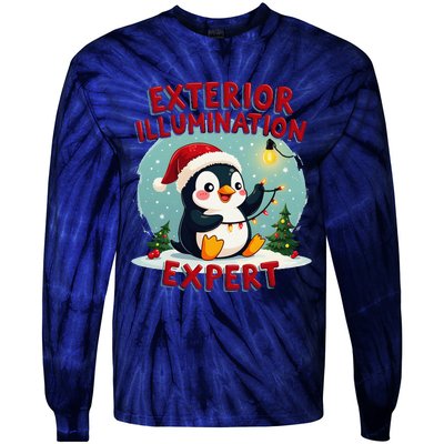 Exterior Illumination Expert Christmas Lights Kawaii Penguin Tie-Dye Long Sleeve Shirt