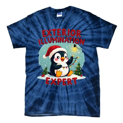 Exterior Illumination Expert Christmas Lights Kawaii Penguin Tie-Dye T-Shirt