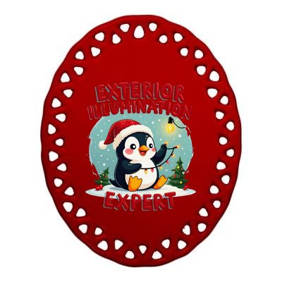 Exterior Illumination Expert Christmas Lights Kawaii Penguin Ceramic Oval Ornament