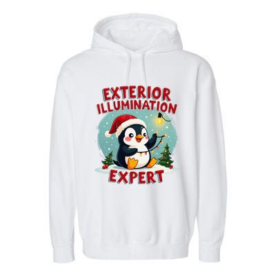 Exterior Illumination Expert Christmas Lights Kawaii Penguin Garment-Dyed Fleece Hoodie