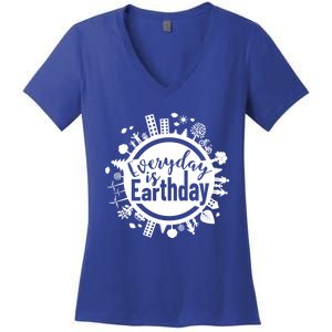 Everyday Is Earth Day Environtal Climate Change Great Gift Women's V-Neck T-Shirt