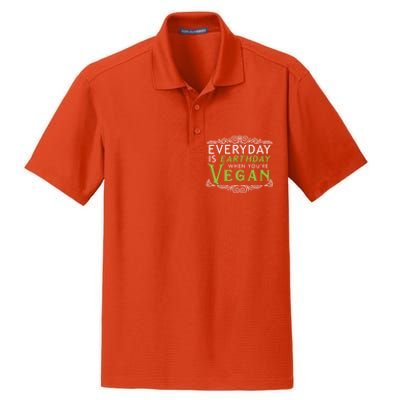 Everyday Is Earth Day Vegan Environt Awareness Vegetarian Cute Gift Dry Zone Grid Polo