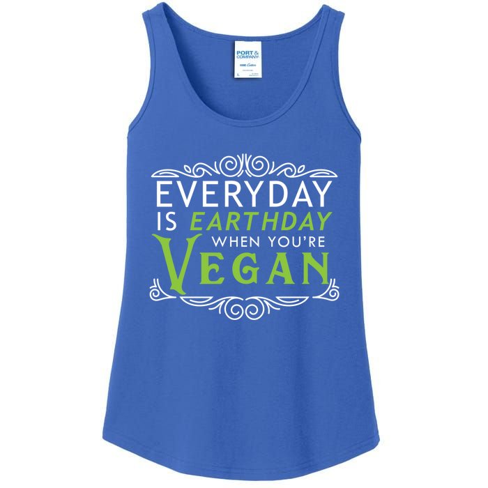 Everyday Is Earth Day Vegan Environt Awareness Vegetarian Cute Gift Ladies Essential Tank