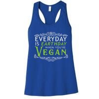 Everyday Is Earth Day Vegan Environt Awareness Vegetarian Cute Gift Women's Racerback Tank