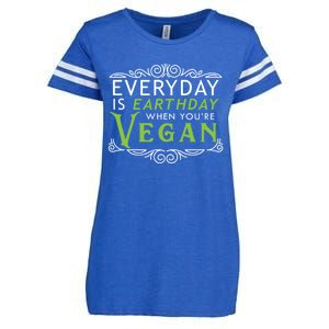 Everyday Is Earth Day Vegan Environt Awareness Vegetarian Cute Gift Enza Ladies Jersey Football T-Shirt