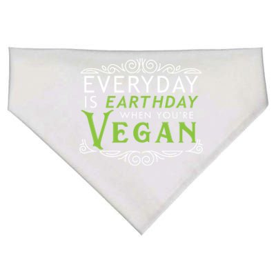 Everyday Is Earth Day Vegan Environt Awareness Vegetarian Cute Gift USA-Made Doggie Bandana