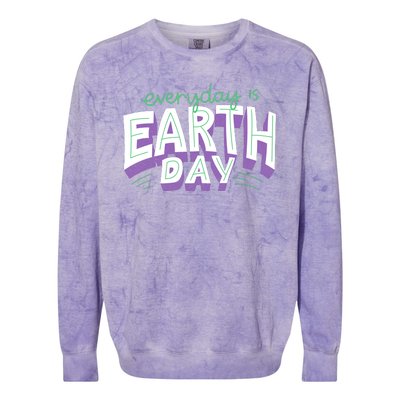 Everyday Is Earth Day Awareness Colorblast Crewneck Sweatshirt